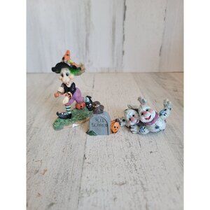 Vintage witch ghost tombstone Halloween figure decor set‎